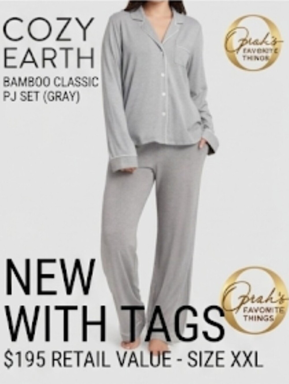 CozyEarth Women's Long-Sleeve Classic PJ Set - Grey